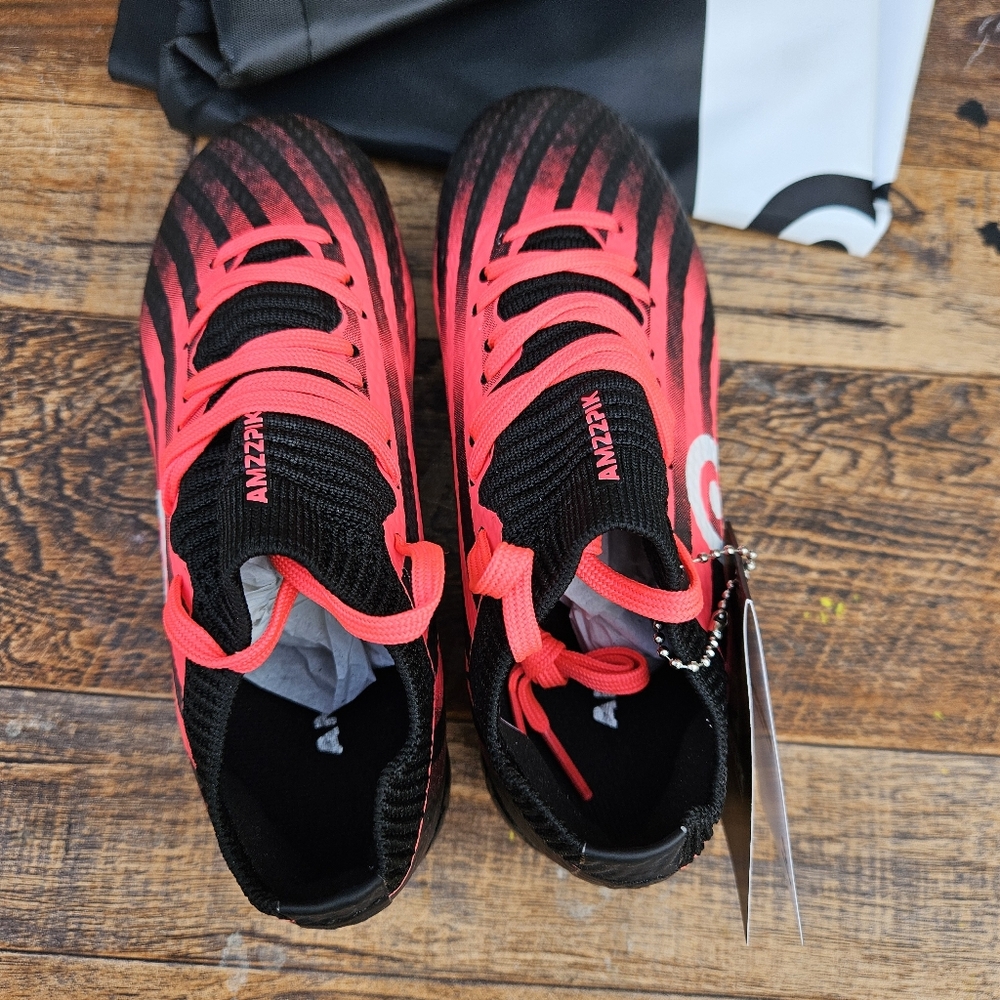 Kids' Black & Pink Soccer Cleats - Lightweight Youth Football Boots Size 11C - Picture 15 of 16
